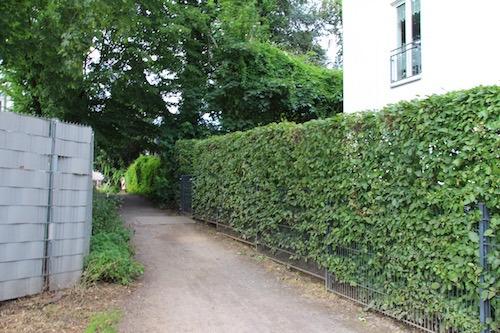 Überreste des einstigen Walls: Eine Anhebung auf einem Fußweg.