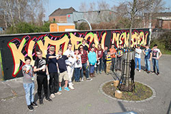 …bis das Graffiti fertig ist.
